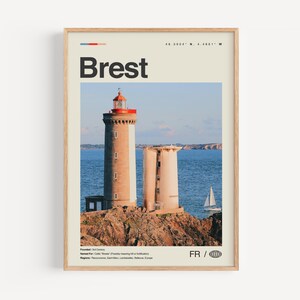 Brest Print Schwarz und weiß, Brest Wandkunst, Brest Poster, Brest Foto, Brest Wanddekor, Brest Karte, Frankreich