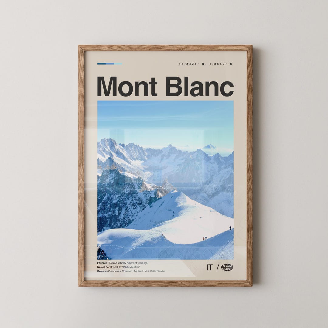 モンブランの白黒プリント、モンブランの壁画、モンブランのポスター