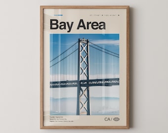 Bay Area Print California, Bay Area Wall Art, Bay Area Poster, Bay Area Photo, Golden Gate Bridge, Alcatraz Island, Muir Woods, Lombard