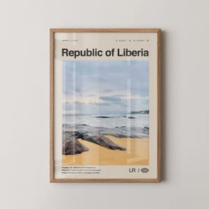 Wydruk z Republiki Liberii, sztuka ścienna z Liberii, plakat z Liberii, zdjęcie z Liberii, dekoracja ścienna z Liberii, plakat z Afryki