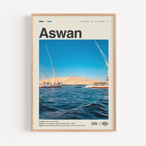 Assuan Print schwarz weiß, Assuan Wandkunst, Assuan Poster, Assuan Foto, Assuan Wanddekoration, Assuan Karte, Ägypten