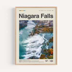 Impresión en blanco y negro de las cataratas del Niágara en América del Norte, arte mural de las cataratas del Niágara, póster de las cataratas del Niágara, fotografía de las cataratas del Niágara, Canadá, Estados Unidos