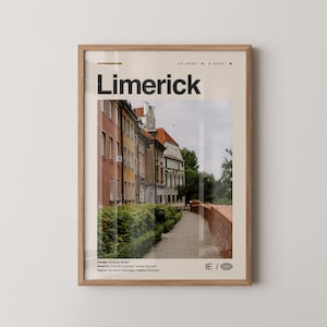 Limerick Print Black and White Ireland, Limerick Wall Art, Limerick Poster, Limerick Photo, Munster, Historic Irish City