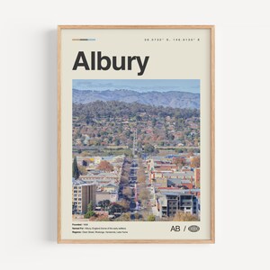 Albury Print Schwarz und weiß, Albury Wandkunst, Albury Poster, Albury Foto, Albury Wanddekor, Albury Karte, Australien