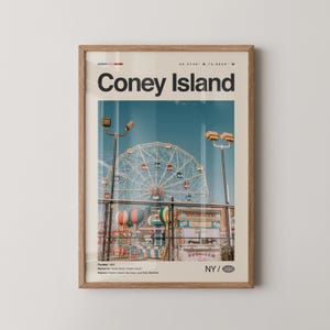 Coney Island Print New York, Coney Island Wall Art, Coney Island Poster, Coney Island Photo, Luna Park, The Coney Island Boardwalk