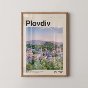 Plovdiv Print, Plovdiv Wall Art, Plovdiv Poster, Plovdiv Photo, Plovdiv Wall Décor, Plovdiv Map, Bulgaria