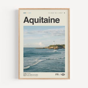Aquitanien Print, Aquitanien Wandkunst, Aquitanien Poster, Aquitanien Foto, Aquitanien Wanddekoration, Aquitanien Karte, Frankreich