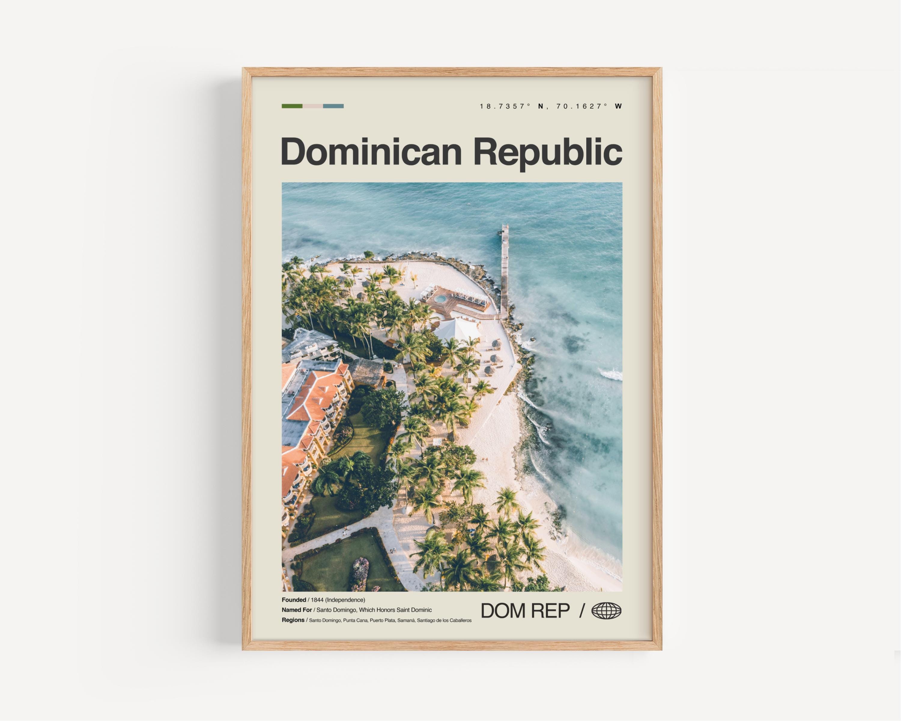 Dominikana Wydruk Czarno-Biały Nr 2, Dominikańska Sztuka Ścienna, Dominikański Plakat, Dominicana, Dominika, Santo Domingo, Karaiby