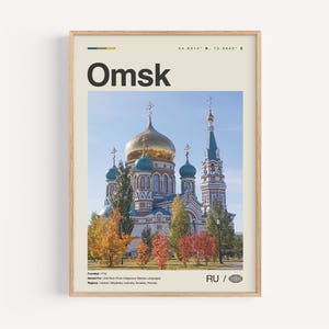 Omsk Schwarzweiß, Omsk Wandkunst, Omsk Poster, Omsk Foto, Omsk Wanddeko, Omsk Karte, Russland