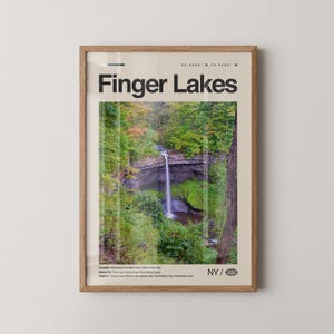 Impresión de Finger Lakes, Nueva York, Arte mural de Finger Lakes, Póster de Finger Lakes, Foto de Finger Lakes, Lago Seneca, Parque Estatal Watkins Glen, Corning