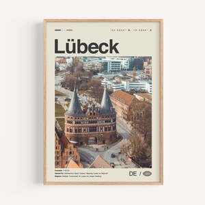 Lübeck Poster Schwarz und weiß, Lübeck Wand Kunst, Lübeck Poster, Lübeck Foto, Lübeck Wand Dekoration, Lübeck Karte, Deutschland