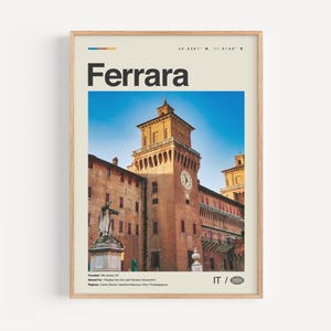 Ferrara Print Schwarzweiß, Ferrara Wandkunst, Ferrara Poster, Ferrara Foto, Ferrara Wanddekor, Ferrara Karte, Italien