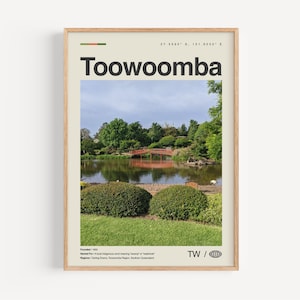 Toowoomba Print Schwarz und weiß, Toowoomba Wandkunst, Toowoomba Poster, Toowoomba Foto, Toowoomba Wanddekoration, Toowoomba Karte, Australien