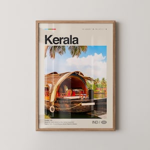 Kerala Print India, Kerala Wall Art, Kerala Poster, Kerala Photo, Backwaters, Houseboats, Munnar, Alleppey, Fort Kochi, Kathakali Dance