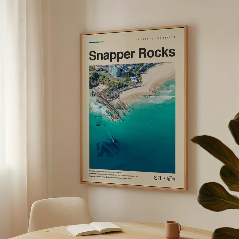 Snapper Rocks Print, Snapper Rocks Art, Snapper Rocks Poster, Snapper ...