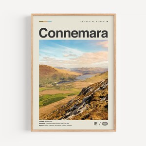 Connemara Print Schwarz weiß, Connemara Wandkunst, Connemara Poster, Connemara Foto, Connemara Wanddekoration, Connemara Karte, Irland