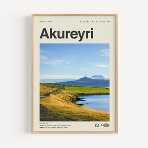 Akureyri Print schwarz und weiß, Akureyri Wandkunst, Akureyri Poster, Akureyri Foto, Akureyri Wanddeko, Akureyri Karte, Island