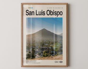 San Luis Obispo Print California, San Luis Obispo Wall Art, San Luis Obispo Poster, San Luis Obispo Photo, Bubblegum Alley, Bishop Peak