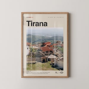 Impressão de Tirana, arte de parede de Tirana, pôster de Tirana, foto de Tirana, decoração de parede de Tirana, Albânia, Tirona Shqipërisë, Europa