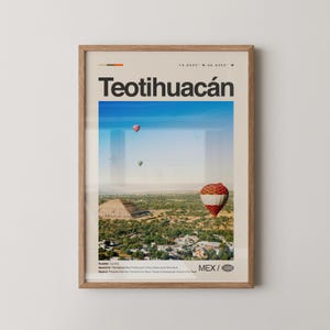 Stampa di Teotihuacan Messico, Arte murale di Teotihuacan, Poster di Teotihuacan, Foto di Teotihuacan, Piramide del Sole, Piramide della Luna, Tempio di