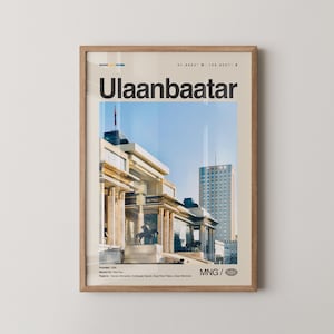 Ulaanbaatar Print Mongolia, Ulaanbaatar Wall Art, Ulaanbaatar Poster, Ulaanbaatar Photo, Genghis Khan Square, Gandantegchinlen Monastery