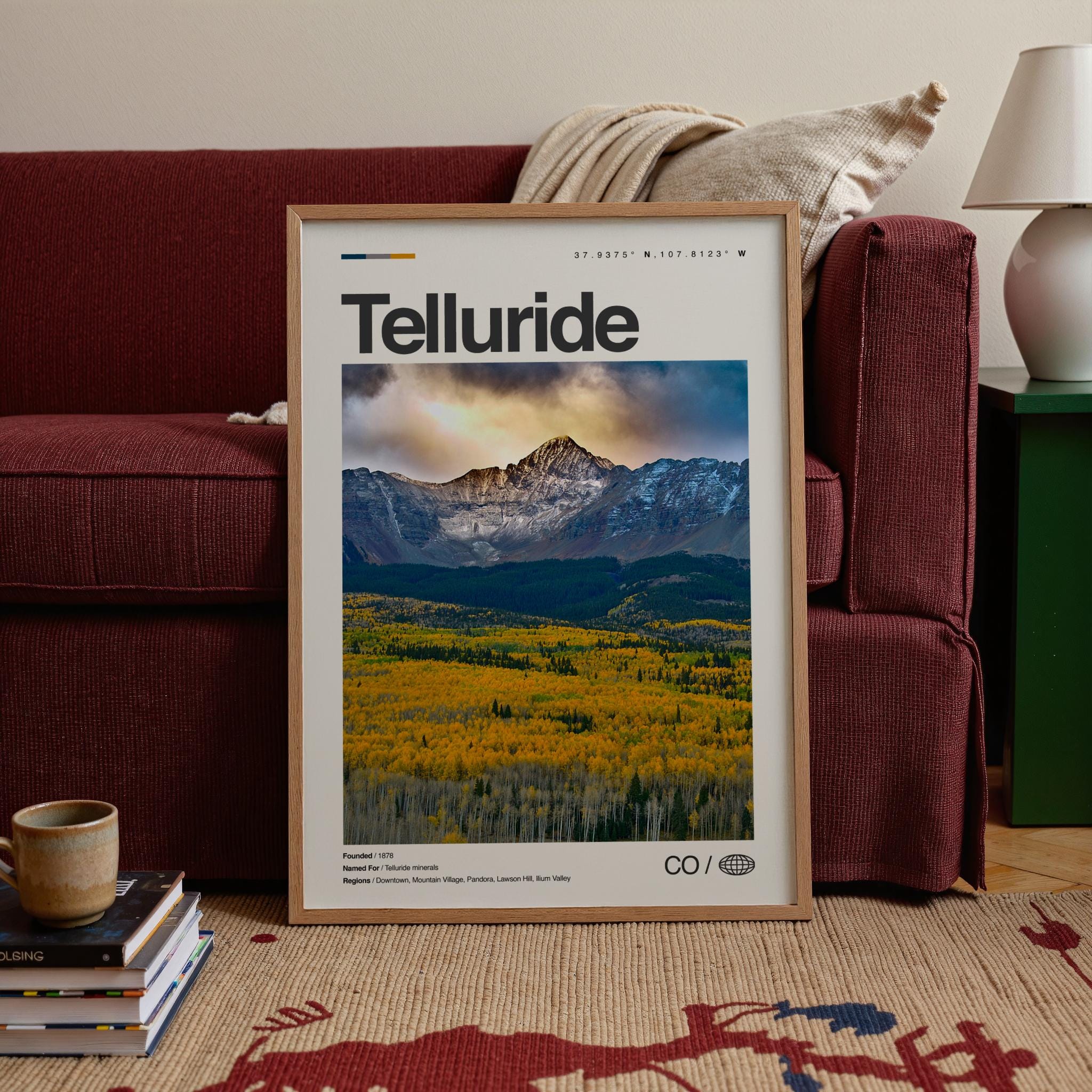 Telluride Print, Real Photo Travel Art, Telluride Poster, Mid Century ...