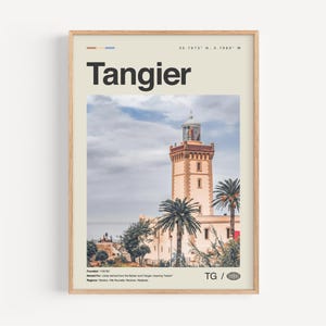 Impression noir et blanc Tanger, art mural Tanger, poster Tanger, photo Tanger, décoration murale Tanger, carte Tanger, Maroc