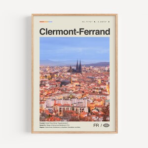 Clermont-Ferrand-afdruk zwart-wit, Clermont-Ferrand-kunst, Clermont-Ferrand-poster, Clermont-Ferrand-foto, decor, kaart Clermont-Ferrand