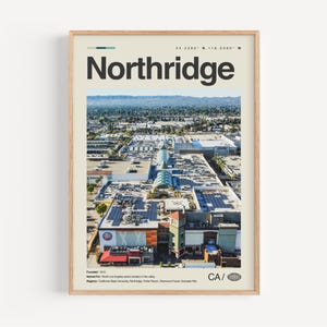 Impresión de Northridge, California, Arte mural de Northridge, Póster de Northridge, Foto de Northridge, Northridge, Northridge