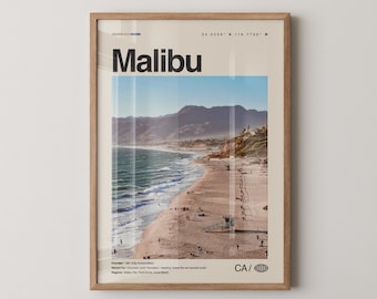 Impresión de Malibú, California, Arte mural de Malibú, Póster de Malibú, Foto de Malibú, Playa Zuma, Point Dume, Muelle de Malibú, Playa El Matador