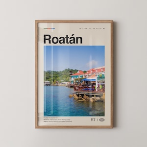 Roatan Print, Roatán Wall Art, Roatán Poster, Roatán Photo, Roatán Wall Décor, Roatán Map, Honduras