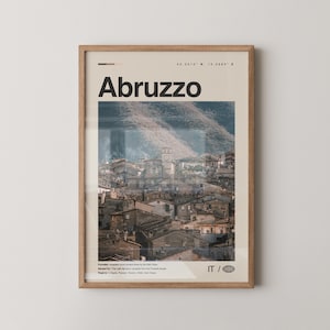 Abruzzo Print No 2, Abruzzo Wall Art, Abruzzo Poster, Abruzzo Photo, Abruzzo Wall Décor, Abruzzo Map, Italy