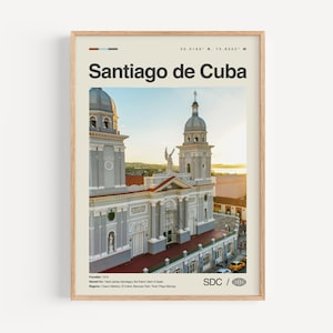Impresión de Santiago de Cuba en blanco y negro, Arte de la pared de Santiago de Cuba, Cartel de Santiago de Cuba, Foto de Santiago de Cuba, Decoración de Santiago de Cuba