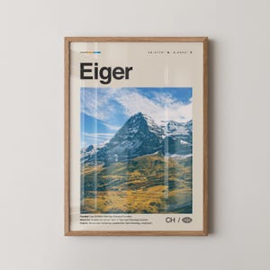 Eiger Print, Eiger Wall Art, Eiger Poster, Eiger Photo, Eiger Wall Décor, Eiger Map, Switzerland