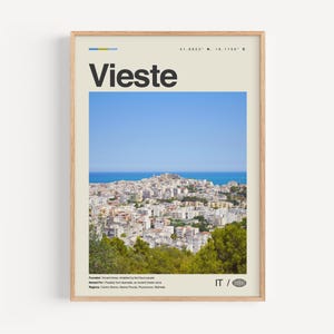Vieste Print schwarz weiß, Vieste Wandkunst, Vieste Poster, Vieste Foto, Vieste Wanddekor, Vieste Karte, Italien
