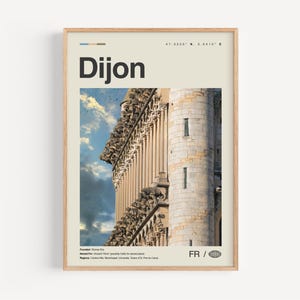 Dijon Print Schwarzweiß, Dijon Wandkunst, Dijon Poster, Dijon Foto, Dijon Wanddekor, Dijon Karte, Frankreich