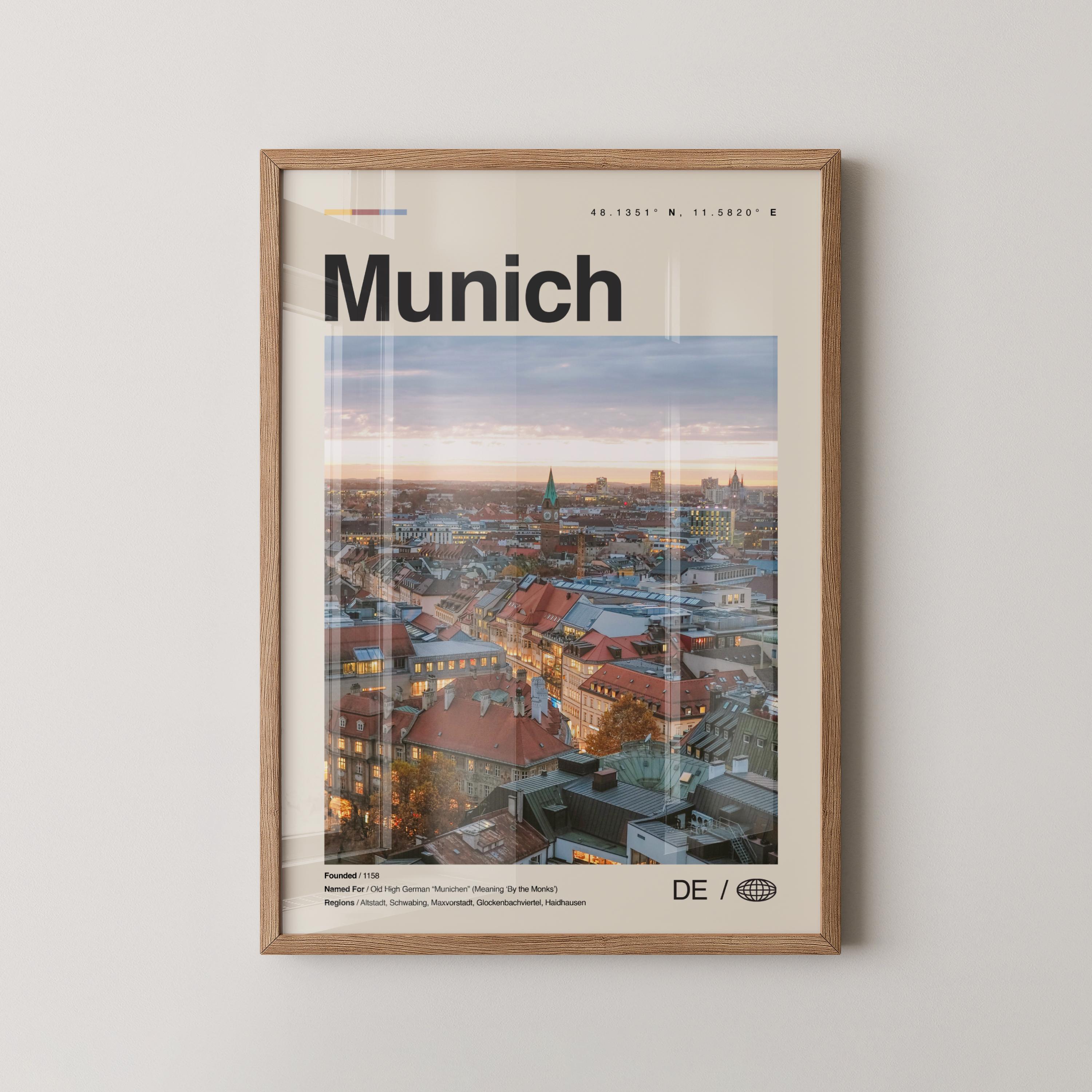 Munich Print No 2, Munich Wall Art, Munich Poster, Munich Photo, Munich Wall Décor, Munich Map, Germany