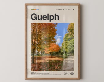 Guelph Print, Guelph Wall Art, Guelph Poster, Guelph Photo, Guelph Wall Décor, Guelph Map, Ontario, Canada