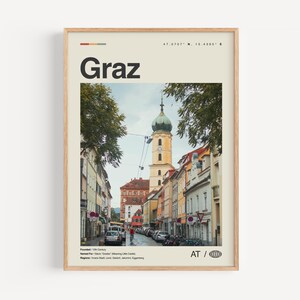Graz Print schwarz und weiß, Graz Wandkunst, Graz Poster, Graz Foto, Graz Wanddekor, Graz Karte, Österreich