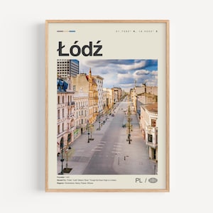 Lodz Druck Schwarz und weiß, Lodz Wandkunst, Lodz Poster, Lodz Foto, Lodzer Wanddekor, Lodzer Karte, Polen
