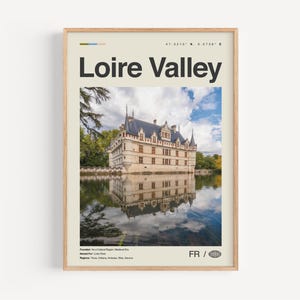 Loiretal Druck Schwarzweiß, Loiretal Wandkunst, Loiretal Poster, Loiretal Foto, Loiretal Wanddekor, Loire Karte