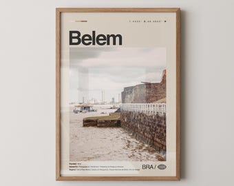 Belém-tryck, Belém-väggkonst, Belém-affisch, Belém-foto, Mercado Ver-o-Peso, Basílica de Nossa Senhora de Nazaré, Estádio da