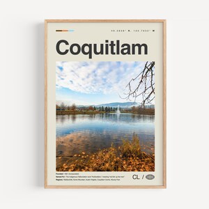 Coquitlam Druck Schwarzweiß Nr. 1, Coquitlam Wandkunst, Coquitlam Poster, Coquitlam Foto, Coquitlam Wanddekor, Coquitlam Karte Kanada