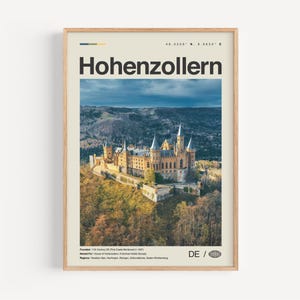 Hohenzollern Print Schwarz weiß, Hohenzollern Wall Art Hohenzollern Poster Hohenzollern Photo Hohenzollern Décor Hohenzollern Map Germany