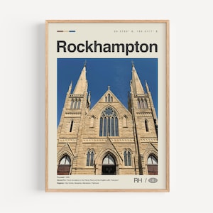 Rockhampton Print Schwarz und weiß, Rockhampton Wandkunst, Rockhampton Poster, Rockhampton Foto, Rockhampton Wanddekor, Rockhampton Karte