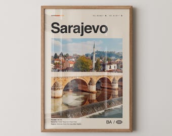 Sarajevo Print, Sarajevo Wall Art, Sarajevo Poster, Sarajevo Photo, Sarajevo Wall Decor, Bosnia and Herzegovina, Europe