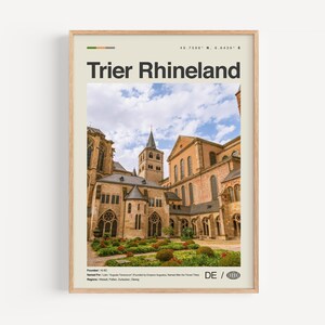 Trier Rheinland Poster schwarz weiß, Trier Rheinland Wandkunst, Trier Rheinland Poster, Trier Rheinland Foto, Trier Wanddekor, Trier Karte