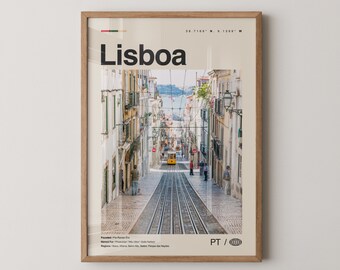 Impresión de Lisboa, Arte de la pared de Lisboa, Cartel de Lisboa, Foto de Lisboa, Decoración de la pared de Lisboa, Mapa de Lisboa, Portugal