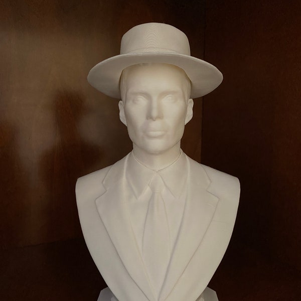 Statuetta Oppenheimer in 3D - Celebra il Genio di un Pioniere Scientifico. Busto di Oppenheimer, per amanti della fisica e della scienza