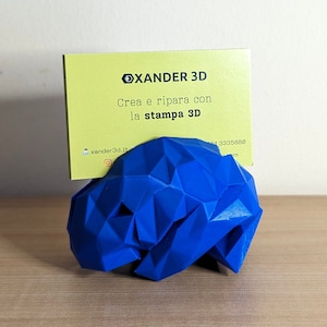 Tarjetero con diseño de cerebro de baja poli impreso en 3D